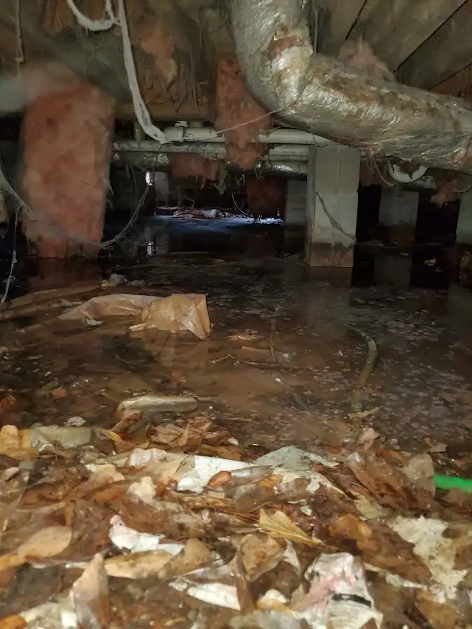 Crawl space flood assessment for Commercial Water Damage Restoration in Brunswick