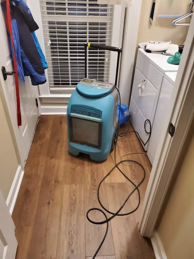 Commercial dehumidifier deployed for Flood Damage Cleanup in Brunswick